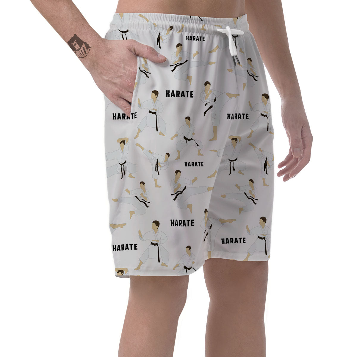 Fighter Karate Print Pattern Men's Shorts-grizzshop