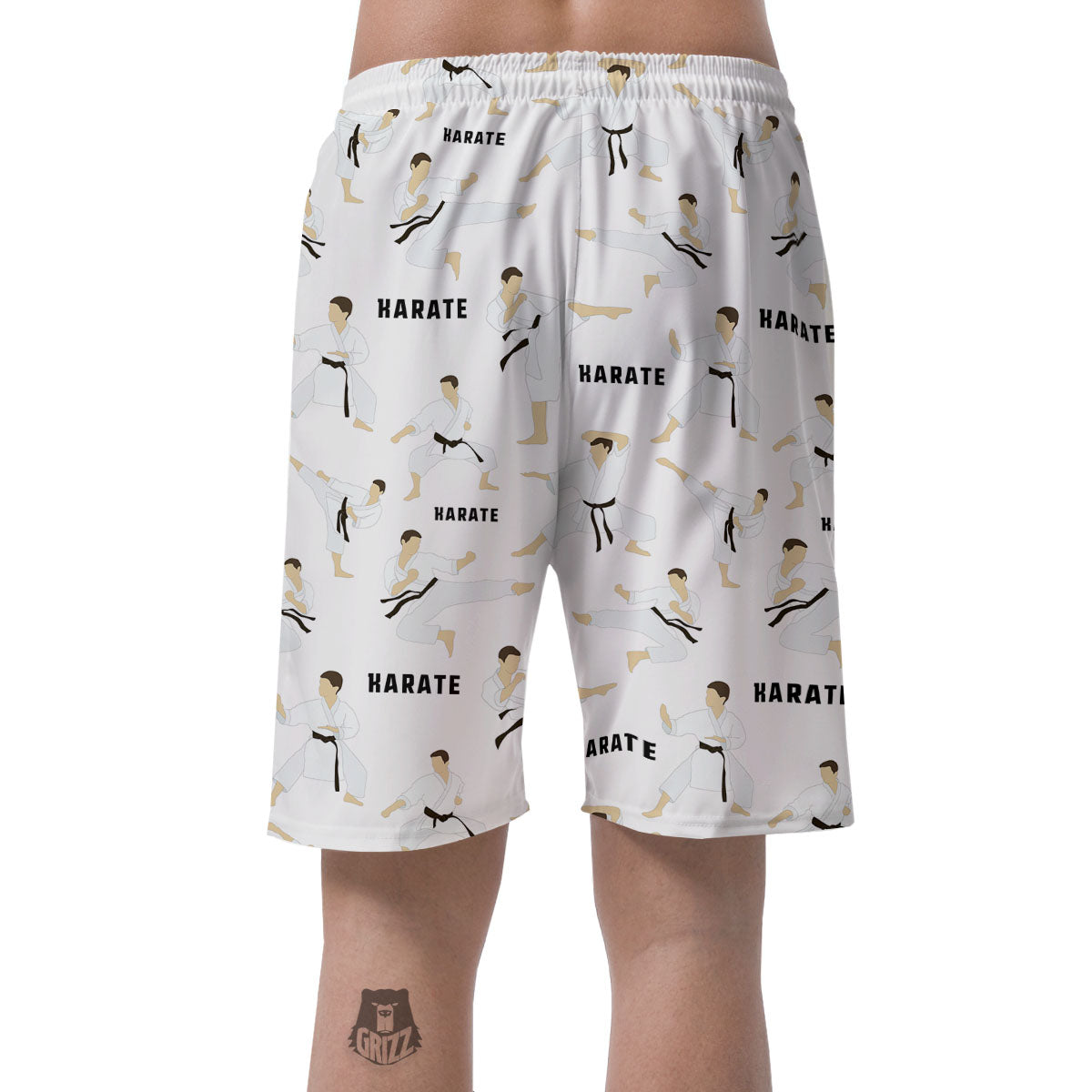 Fighter Karate Print Pattern Men's Shorts-grizzshop