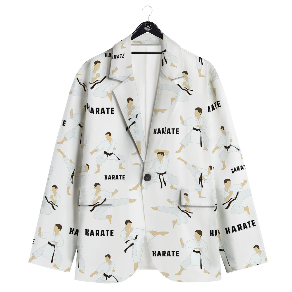 Fighter Karate Print Pattern Men's Sport Coat-grizzshop
