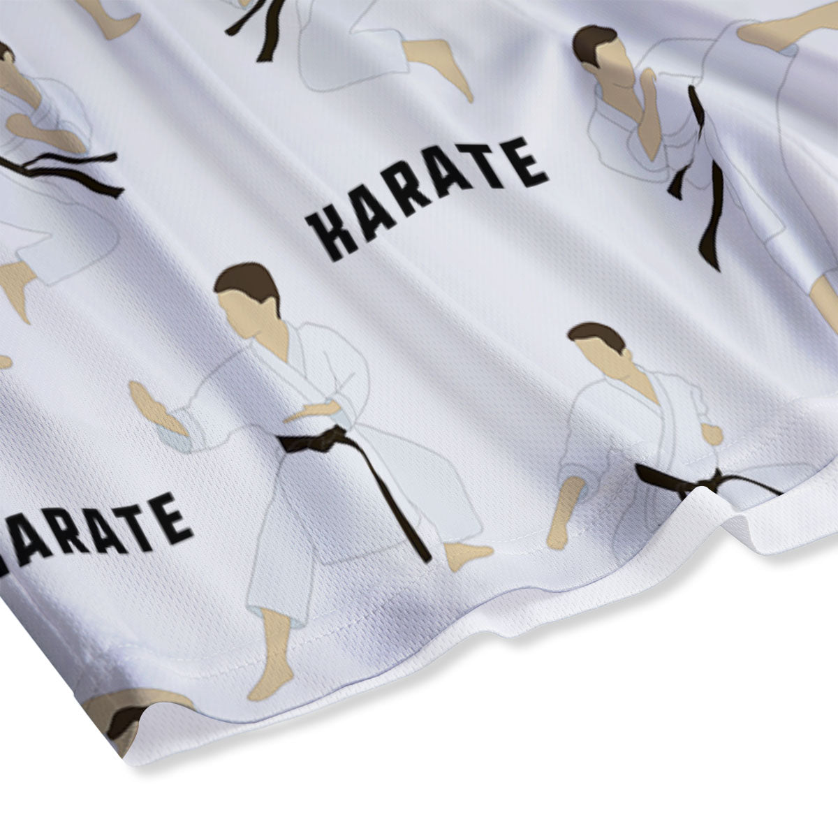 Fighter Karate Print Pattern Mesh Shorts