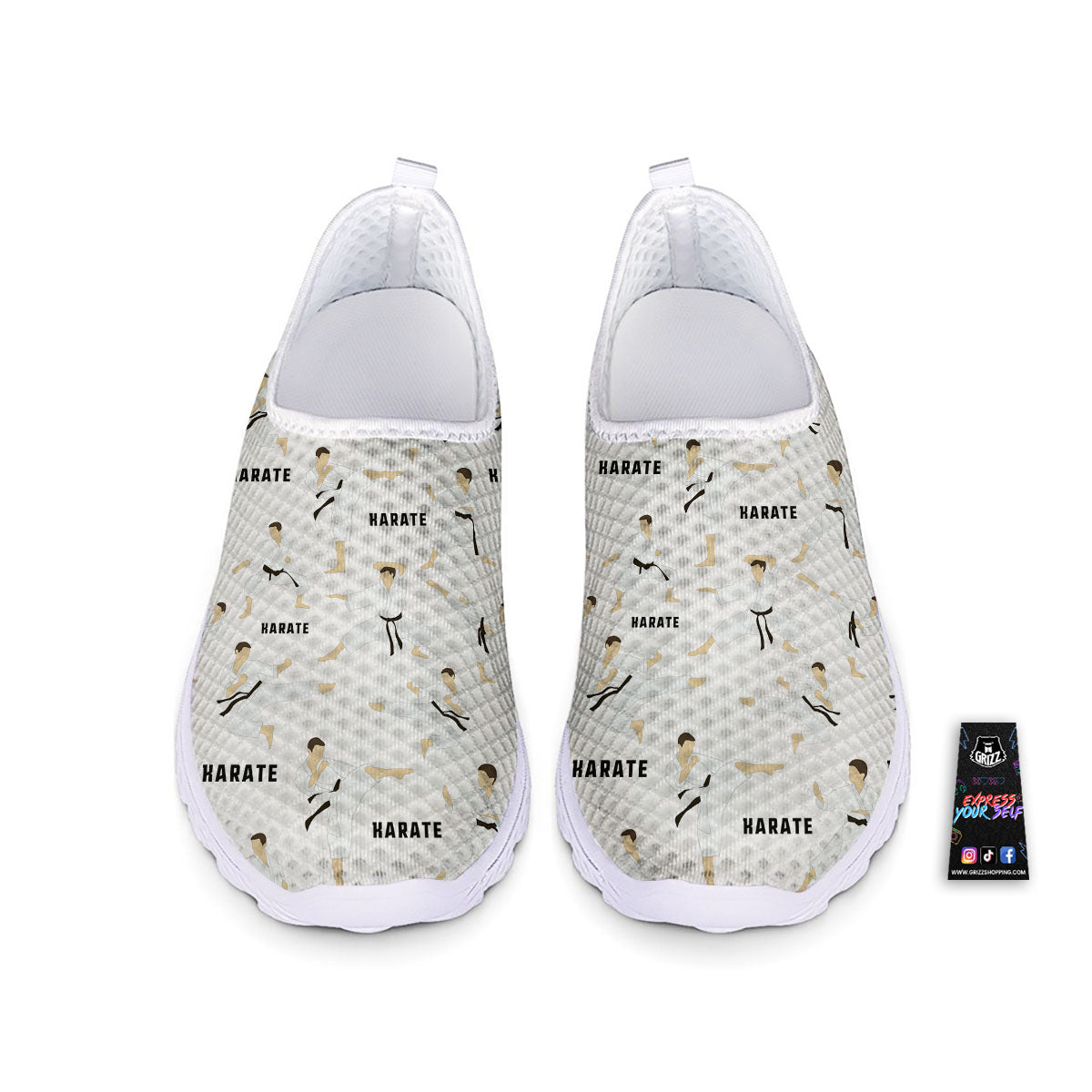 Fighter Karate Print Pattern Nurse Shoes-grizzshop