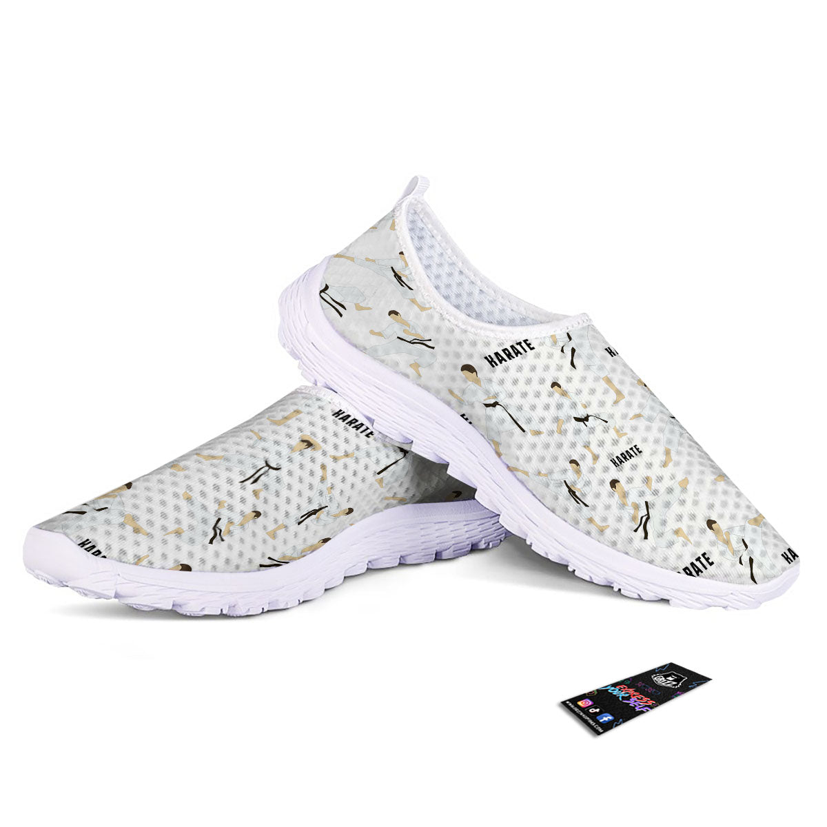 Fighter Karate Print Pattern Nurse Shoes-grizzshop