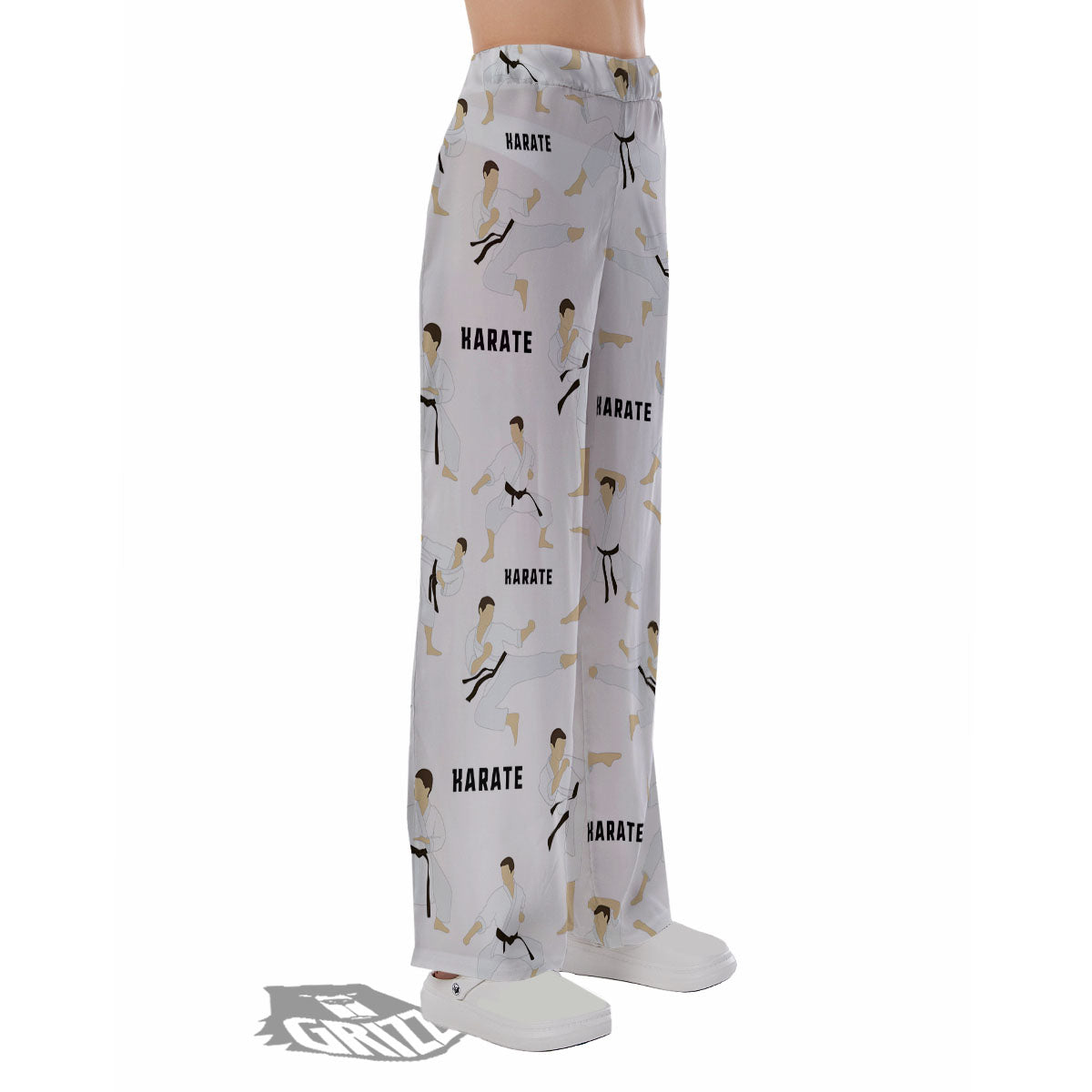 Fighter Karate Print Pattern Pajama Pants-grizzshop
