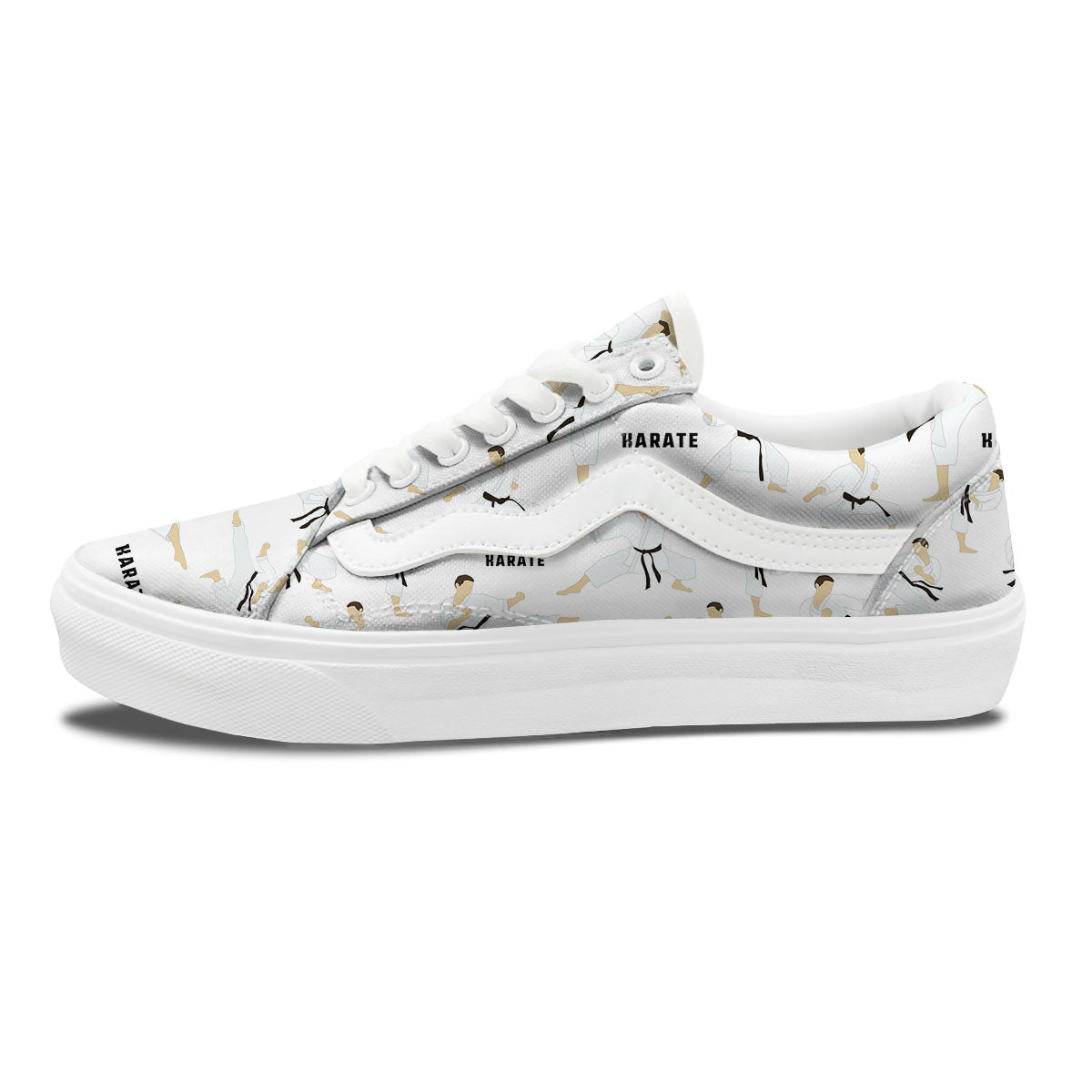 Fighter Karate Print Pattern Skate Shoes-grizzshop