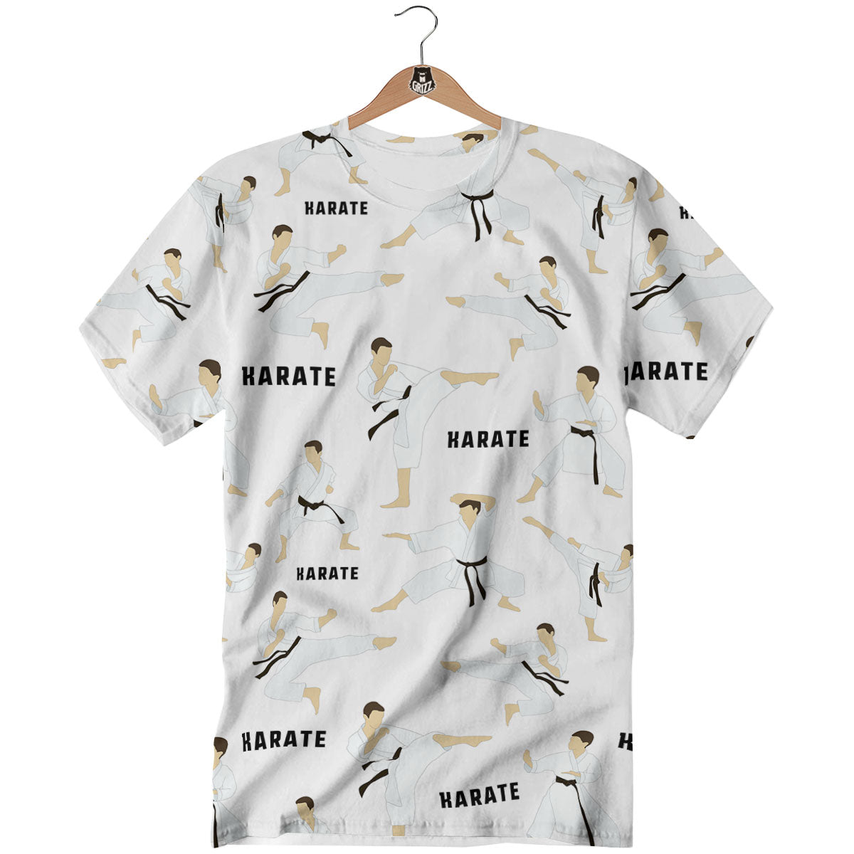 Fighter Karate Print Pattern T-Shirt-grizzshop