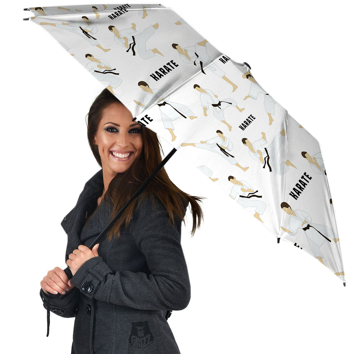 Fighter Karate Print Pattern Umbrella-grizzshop