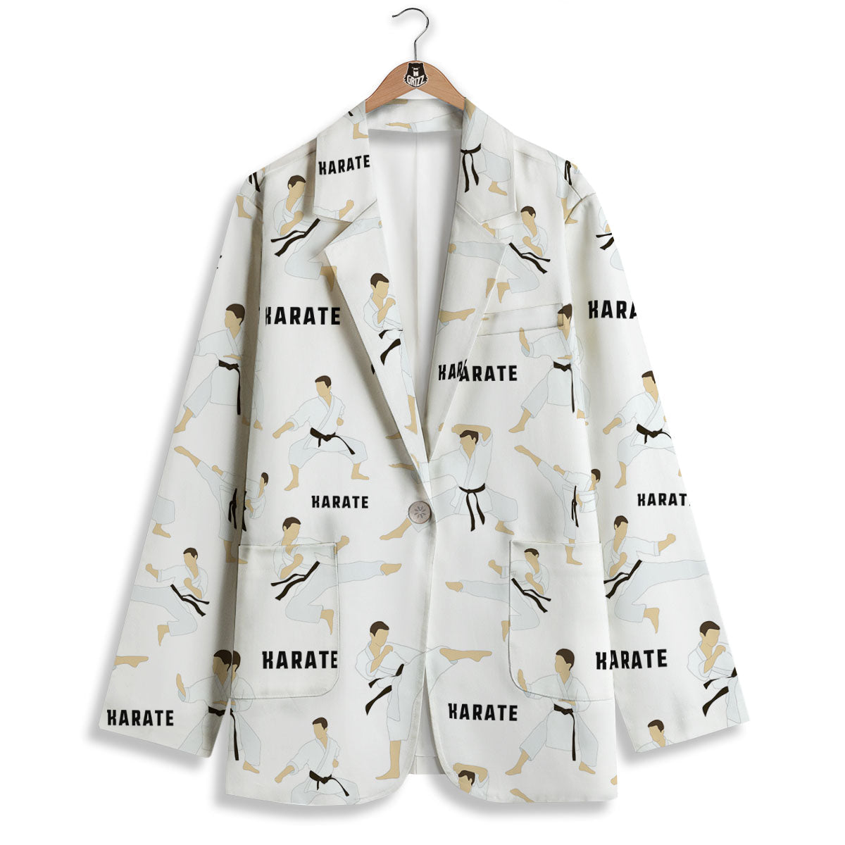 Fighter Karate Print Pattern Women's Blazer-grizzshop