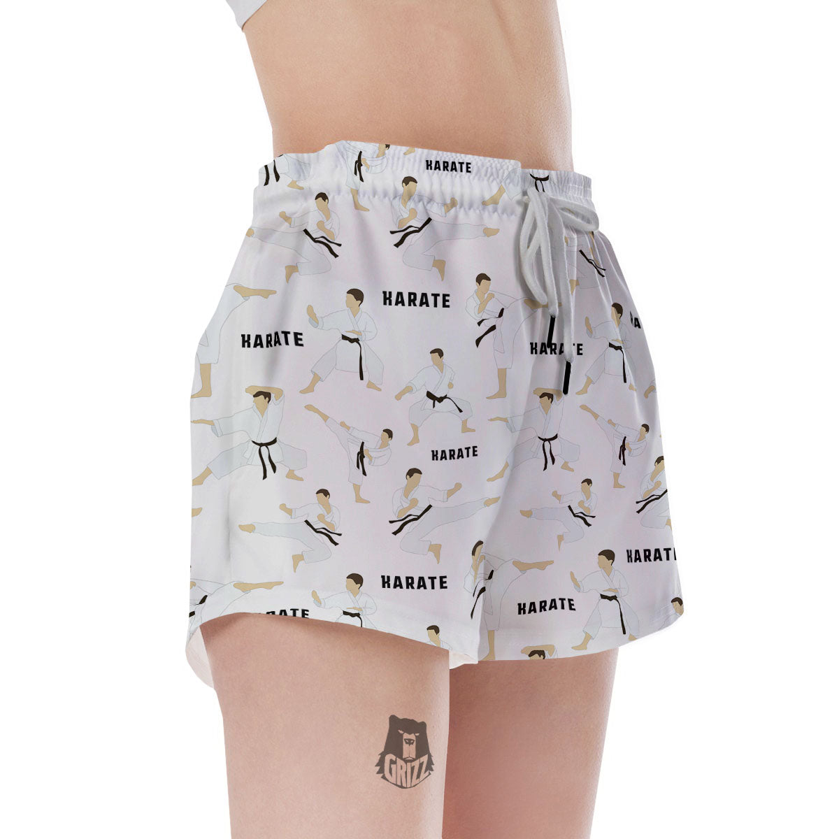 Fighter Karate Print Pattern Women's Shorts-grizzshop
