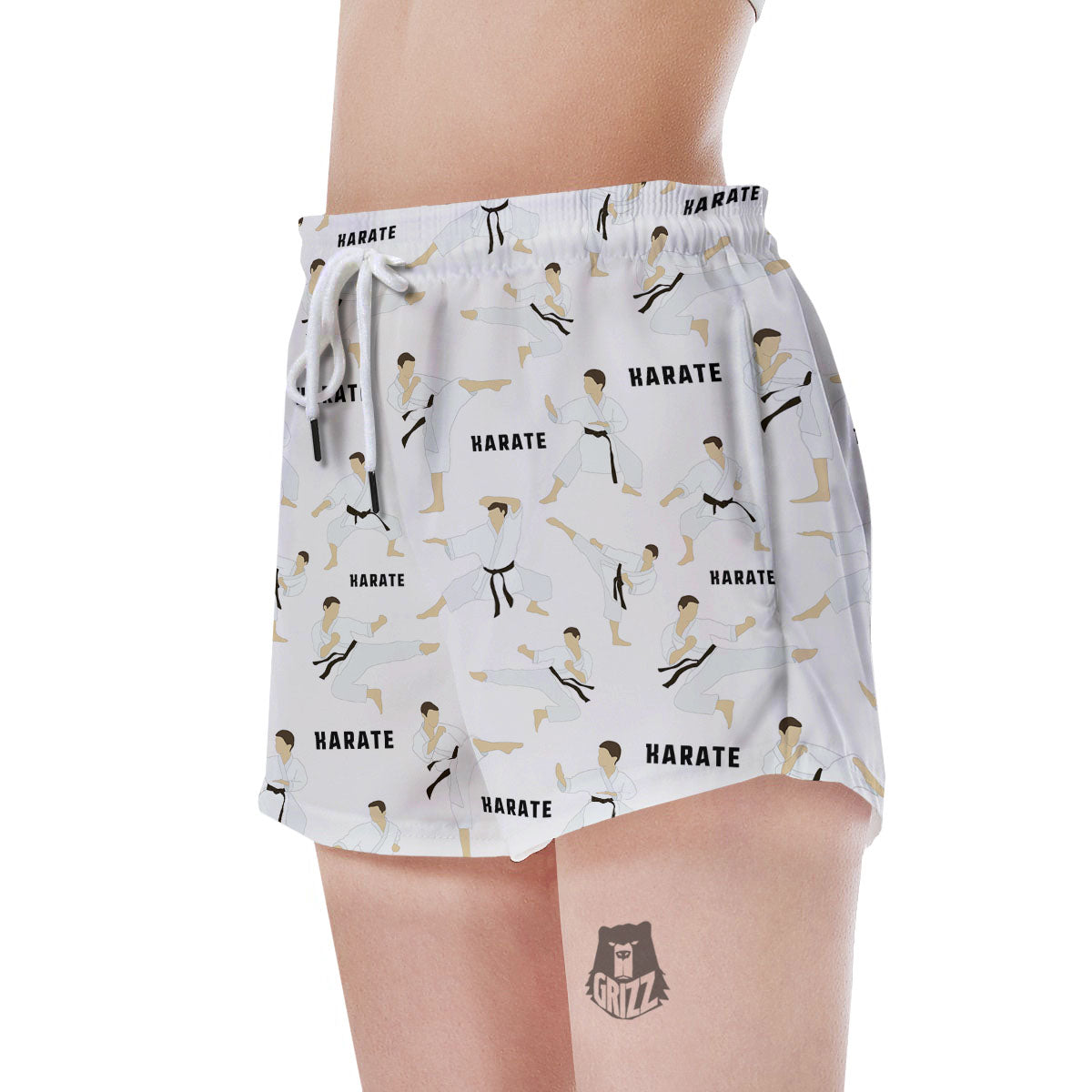 Fighter Karate Print Pattern Women's Shorts-grizzshop