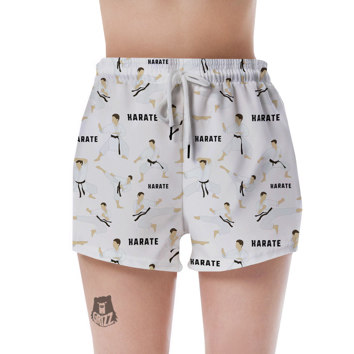 Fighter Karate Print Pattern Women's Shorts-grizzshop