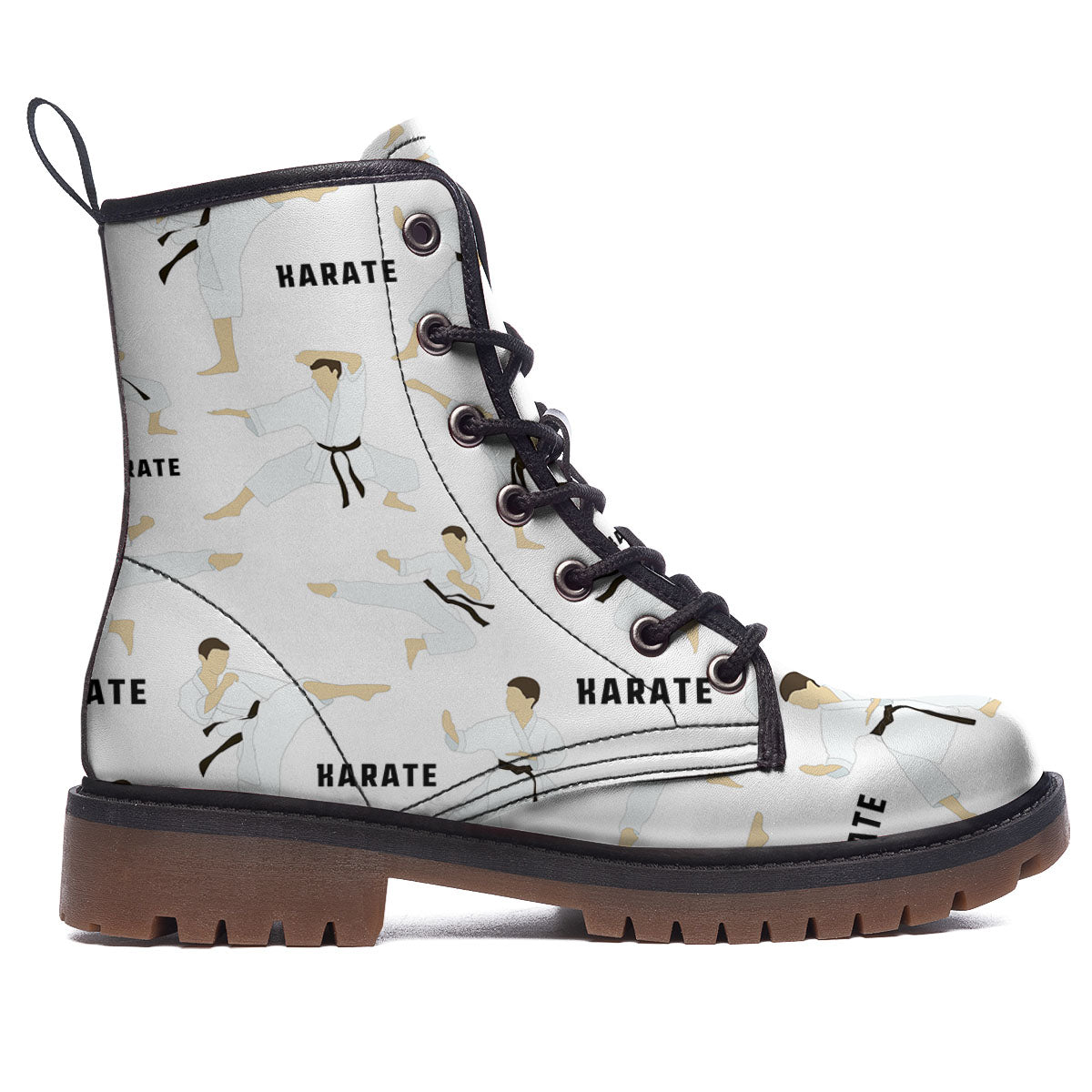 Fighter Karate Print Pattern Work Boots-grizzshop