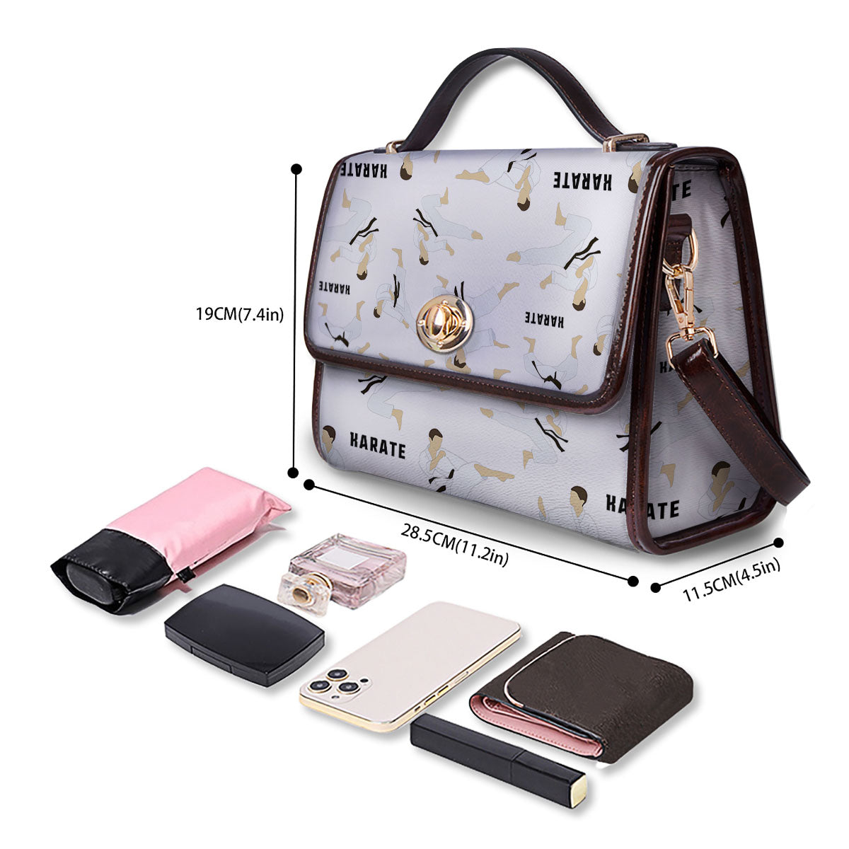 Fighter Karate Print Pattern Women's Satchel Bag
