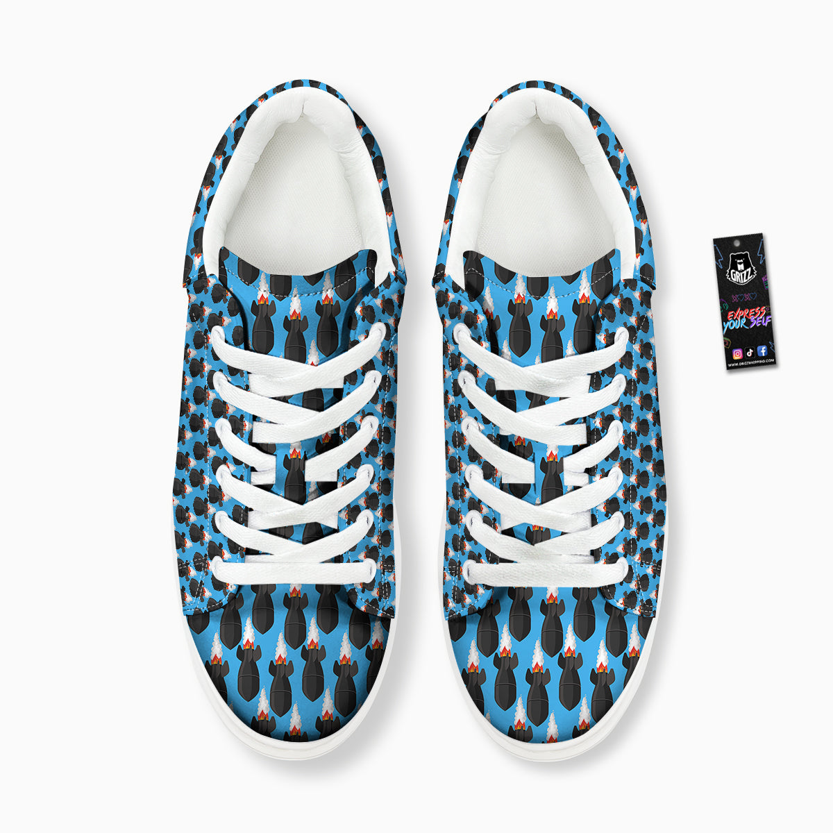 Fighting Rocket Air Bomb Print Pattern Platform Shoes-grizzshop