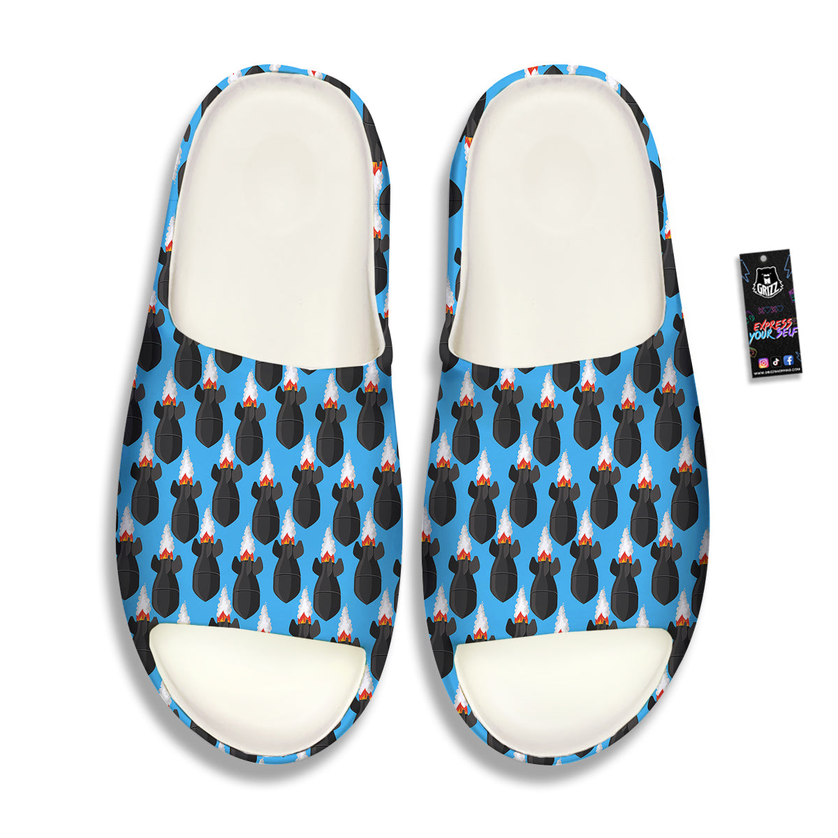 Fighting Rocket Air Bomb Print Pattern Sandals-grizzshop