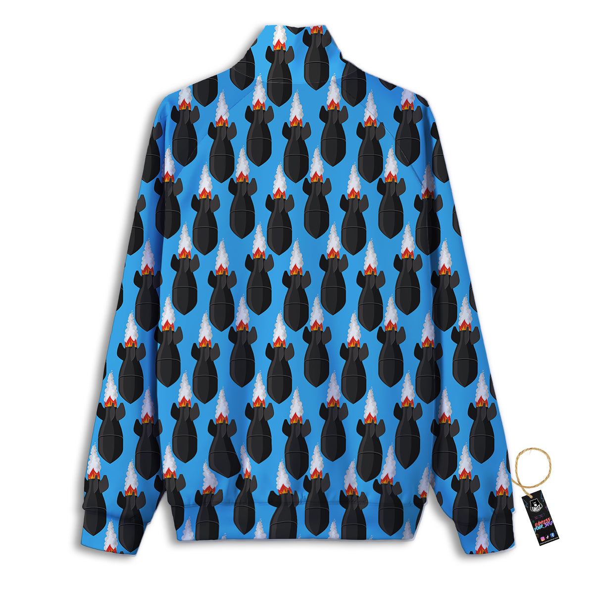 Fighting Rocket Air Bomb Print Pattern Track Jacket-grizzshop