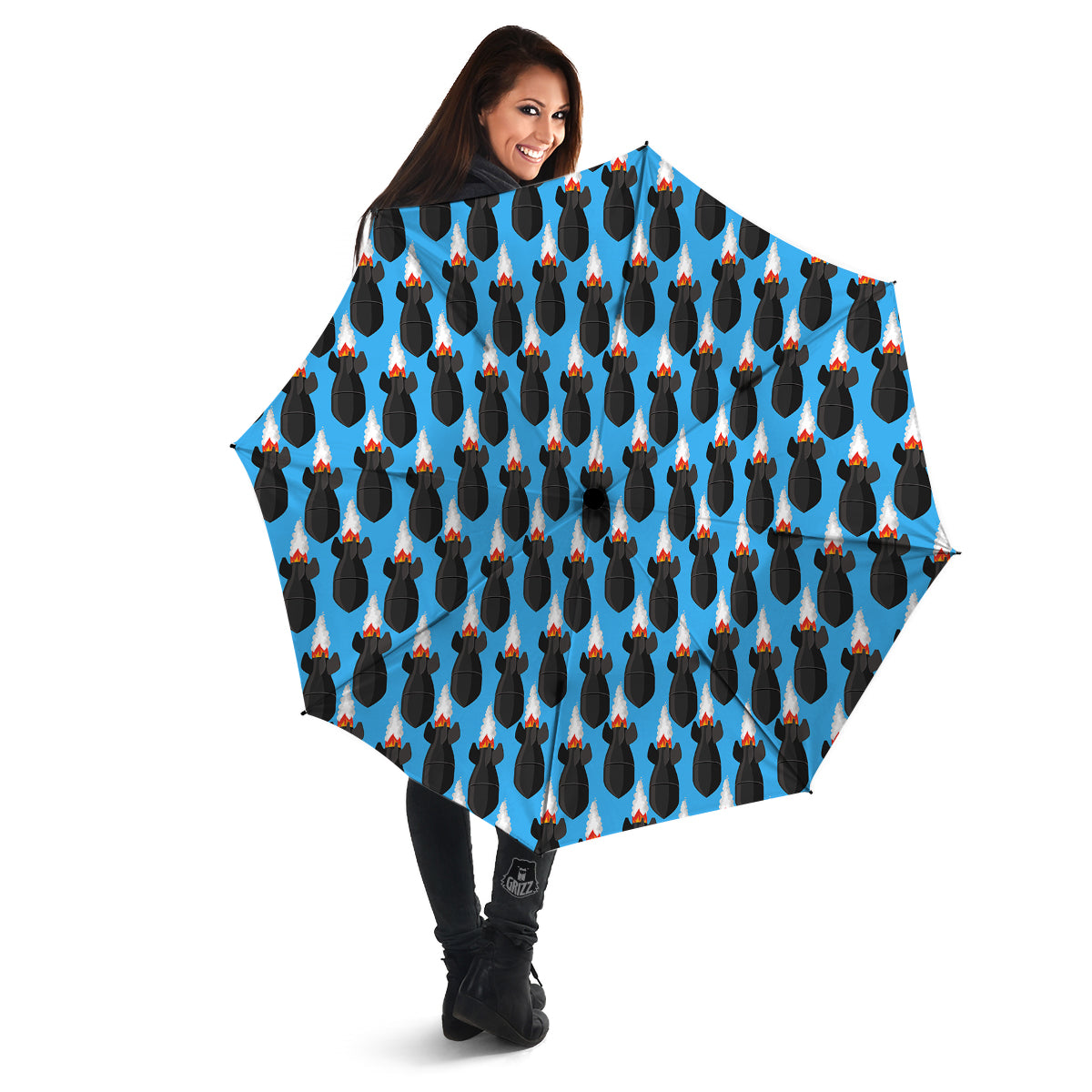 Fighting Rocket Air Bomb Print Pattern Umbrella-grizzshop