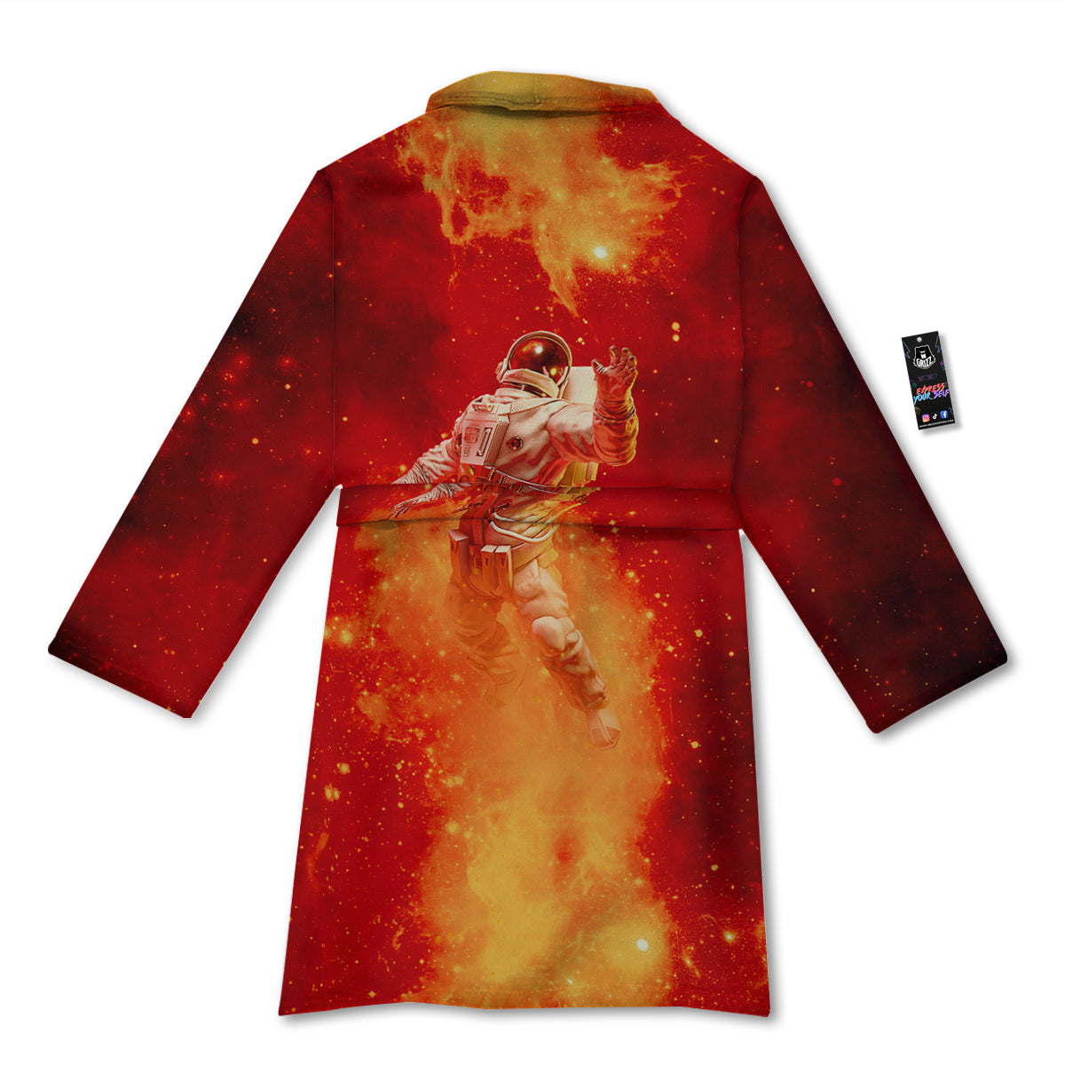 Fire Astronaut Print Bathrobe-grizzshop