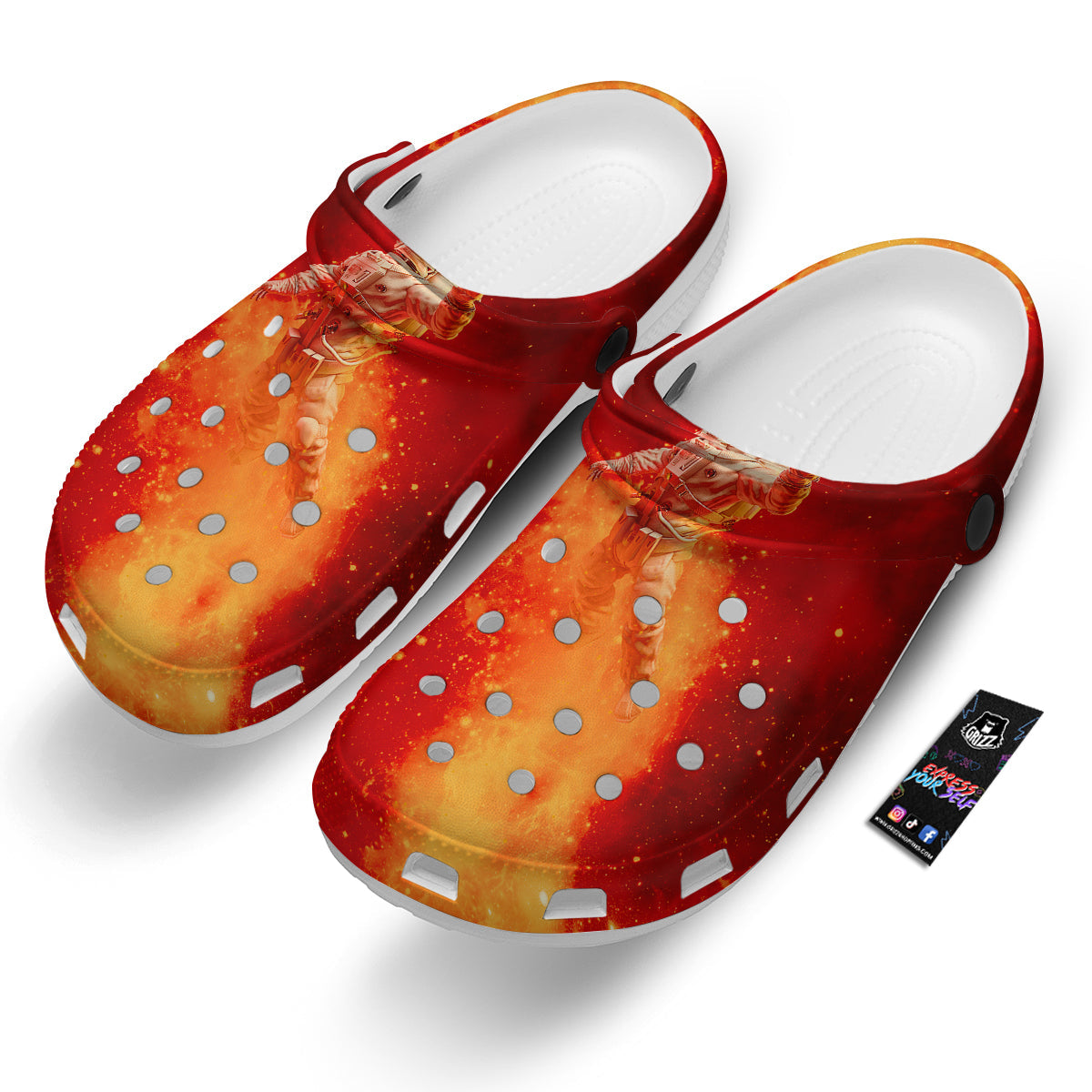 Fire Astronaut Print Clog-grizzshop