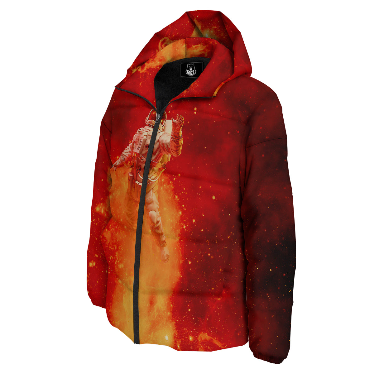 Fire Astronaut Print Down Jacket-grizzshop