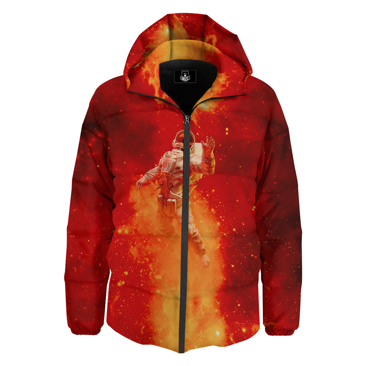 Fire Astronaut Print Down Jacket-grizzshop