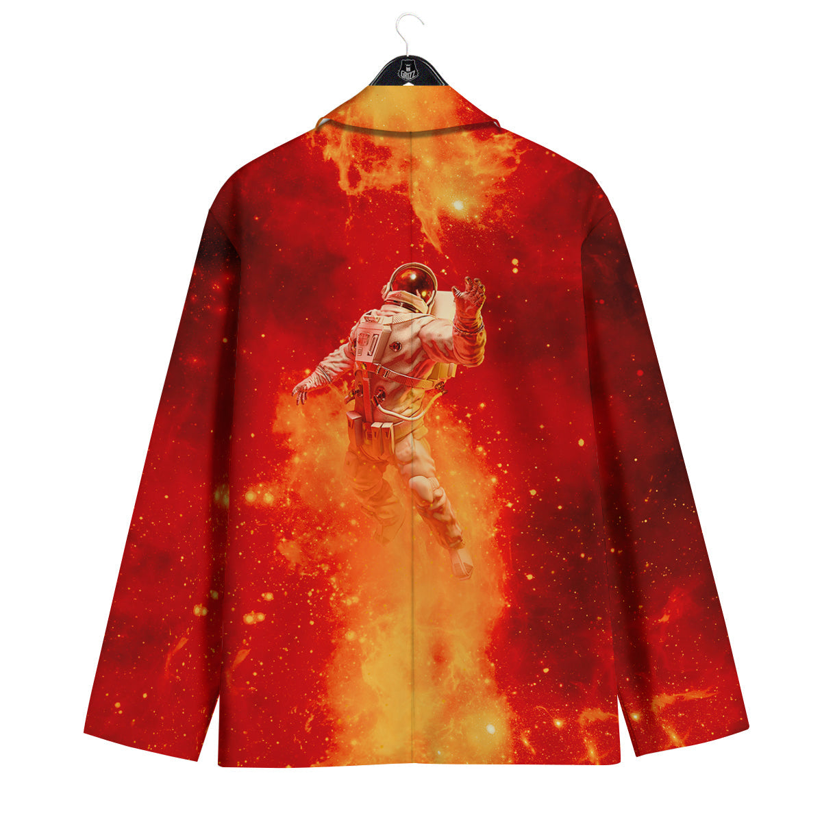 Fire Astronaut Print Men's Sport Coat-grizzshop