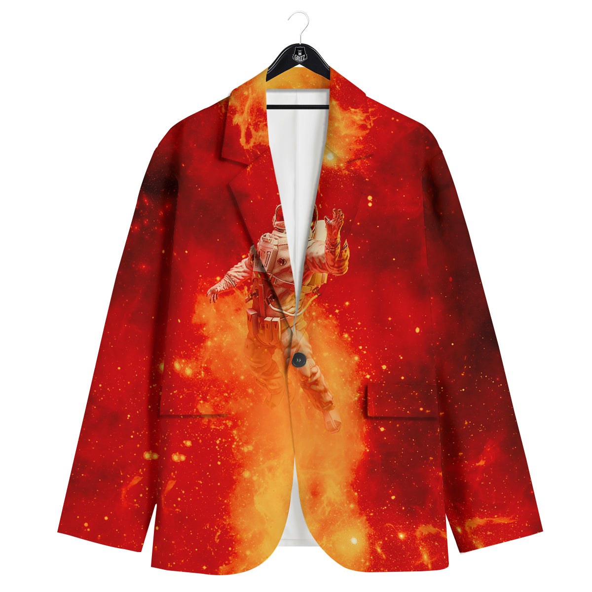 Fire Astronaut Print Men's Sport Coat-grizzshop