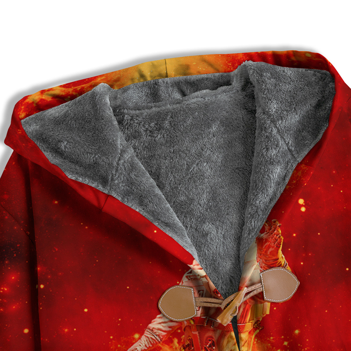 Fire Astronaut Print Men's Windbreaker Jacket-grizzshop