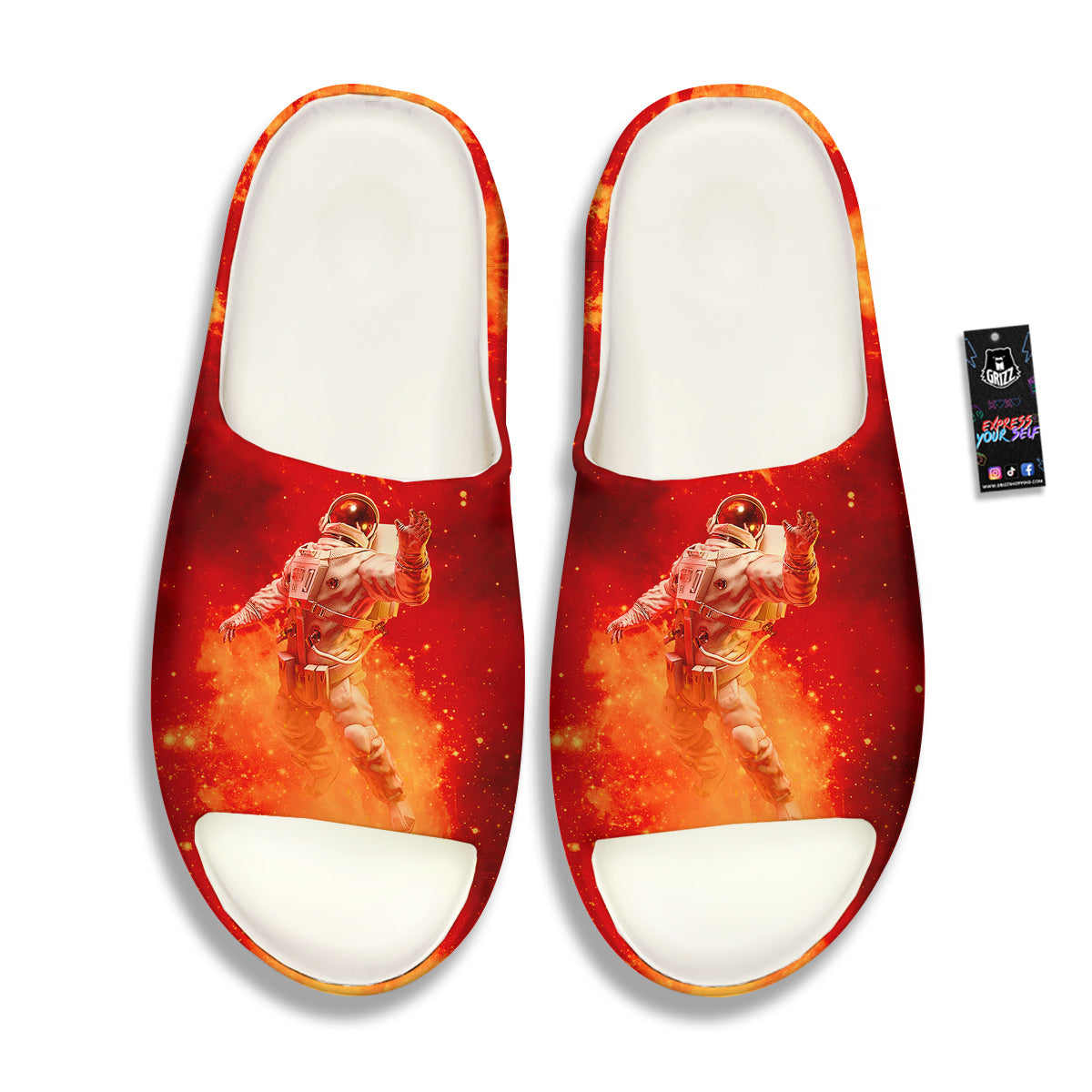 Fire Astronaut Print Sandals-grizzshop