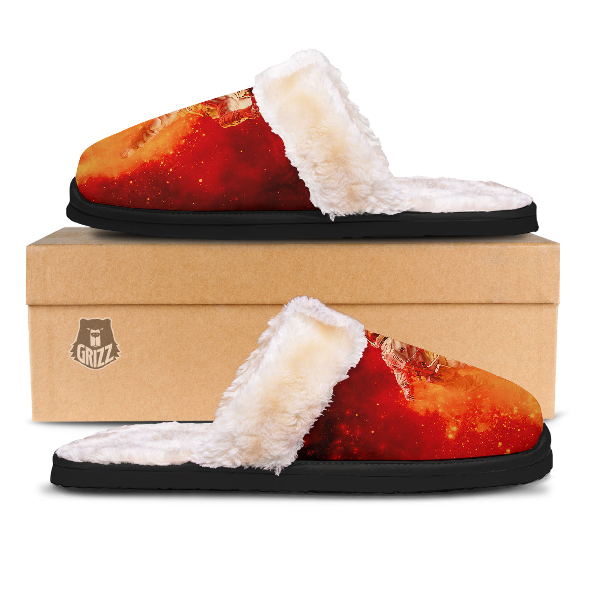 Fire Astronaut Print Slippers-grizzshop