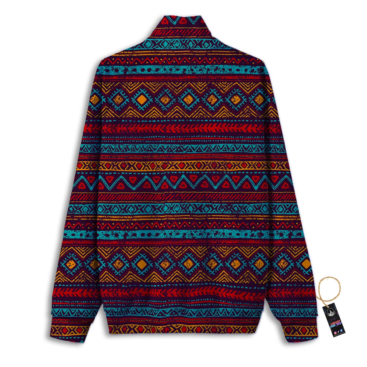 Fire Blue And Red Print Track Jacket-grizzshop
