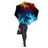 Fire Blue And Red Print Umbrella-grizzshop