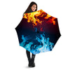 Fire Blue And Red Print Umbrella-grizzshop