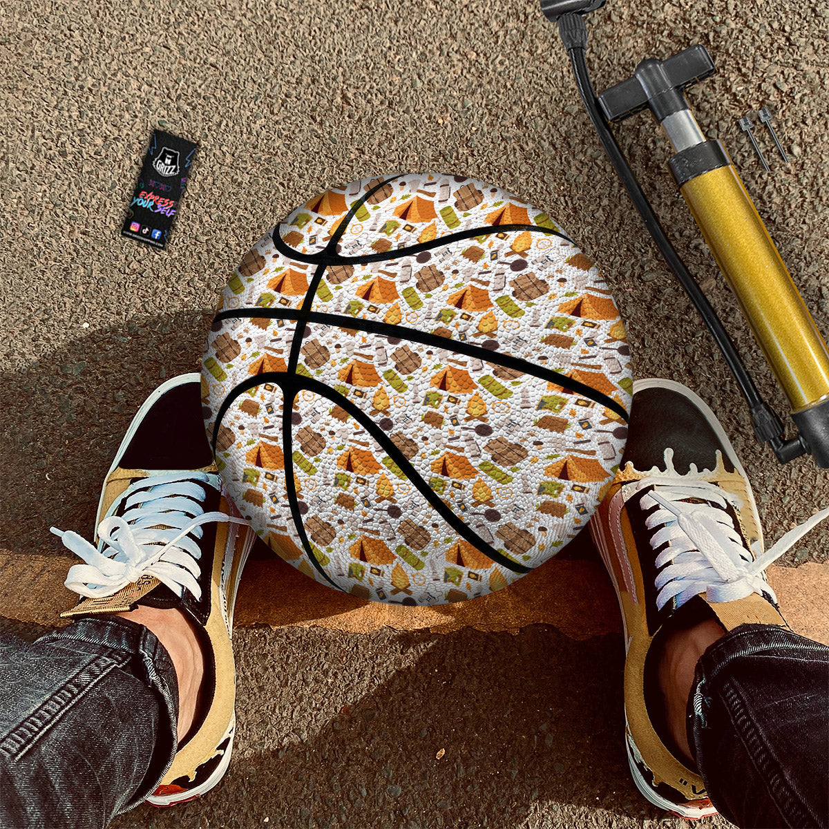 Fire Camping Print Pattern Basketball-grizzshop