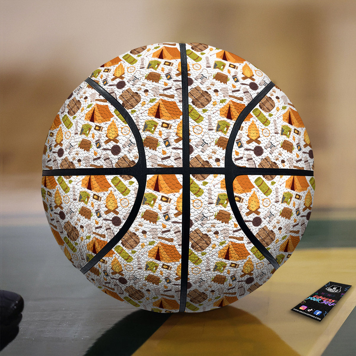 Fire Camping Print Pattern Basketball-grizzshop