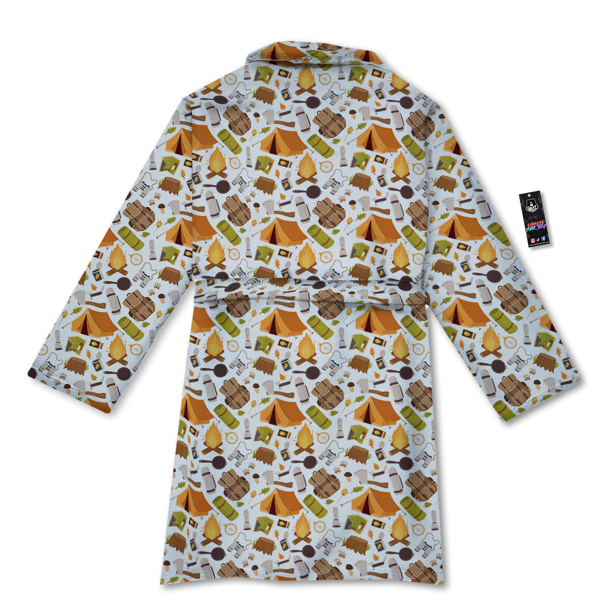 Fire Camping Print Pattern Bathrobe-grizzshop