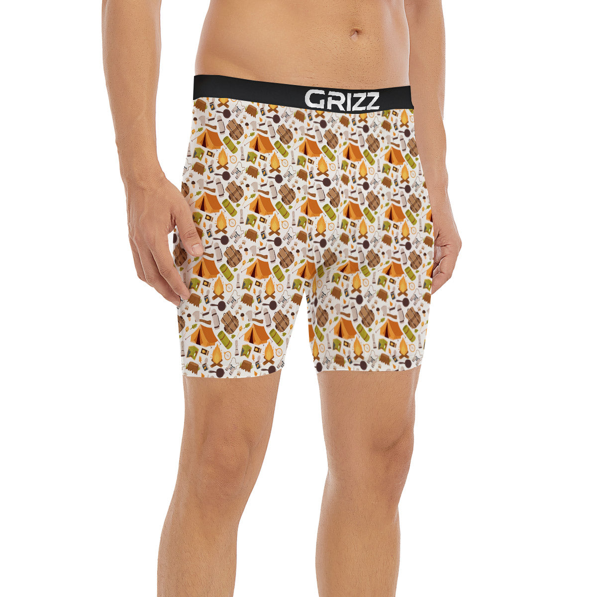 Fire Camping Print Pattern Boxer Briefs-grizzshop