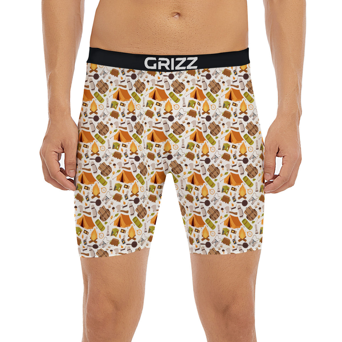 Fire Camping Print Pattern Boxer Briefs-grizzshop