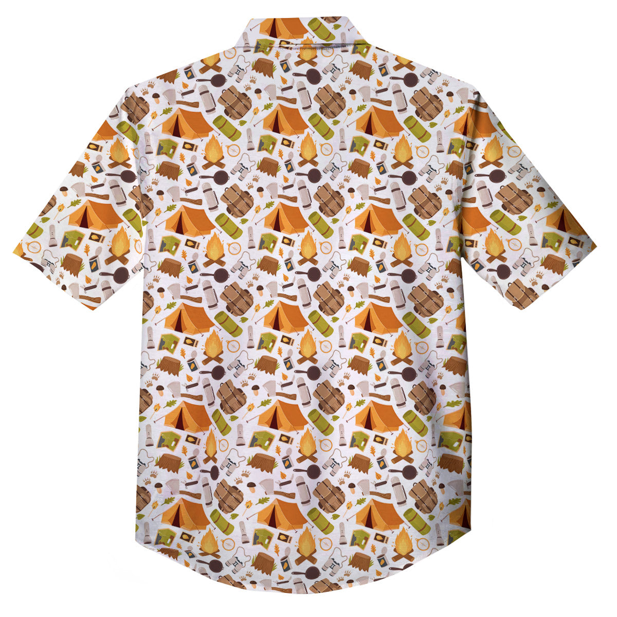Fire Camping Print Pattern Button Up Shirt-grizzshop