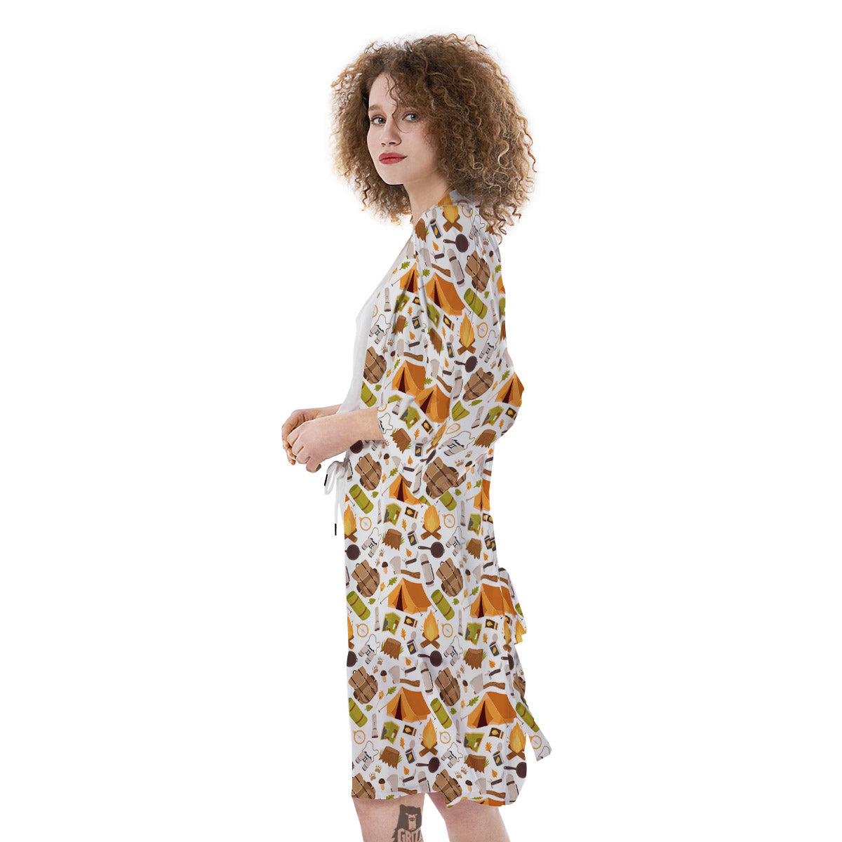 Fire Camping Print Pattern Kimono-grizzshop