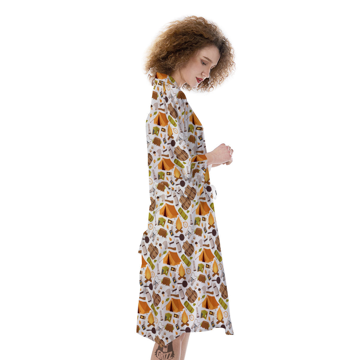 Fire Camping Print Pattern Kimono-grizzshop