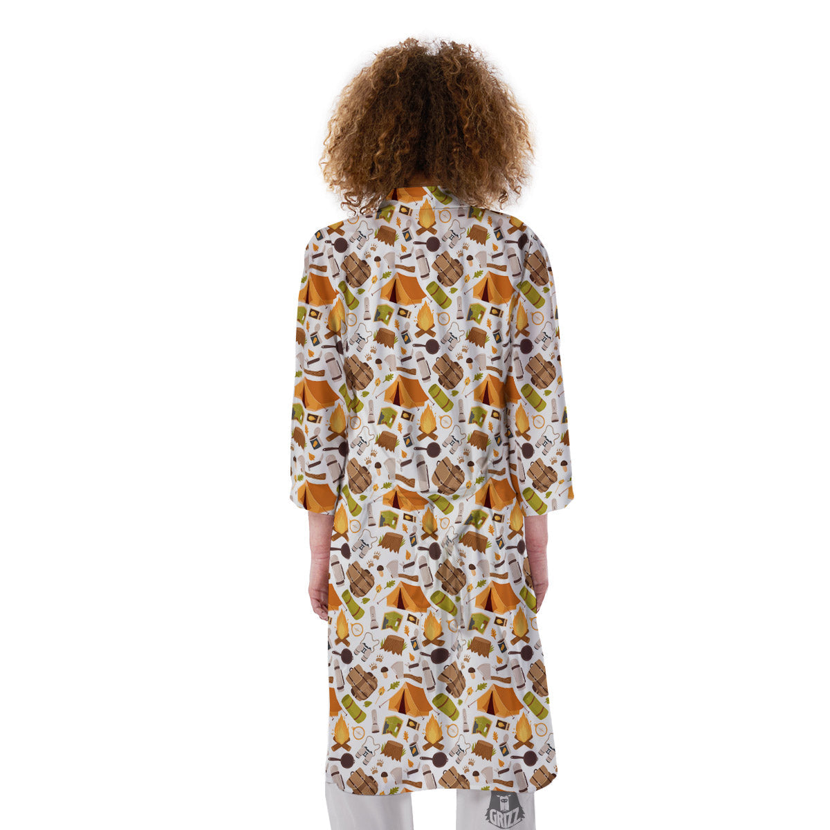 Fire Camping Print Pattern Kimono-grizzshop