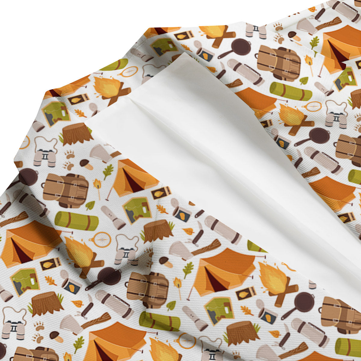 Fire Camping Print Pattern Men's Blazer-grizzshop