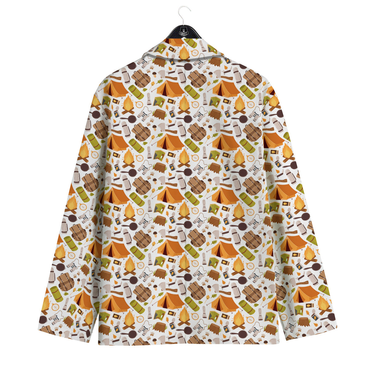 Fire Camping Print Pattern Men's Sport Coat-grizzshop