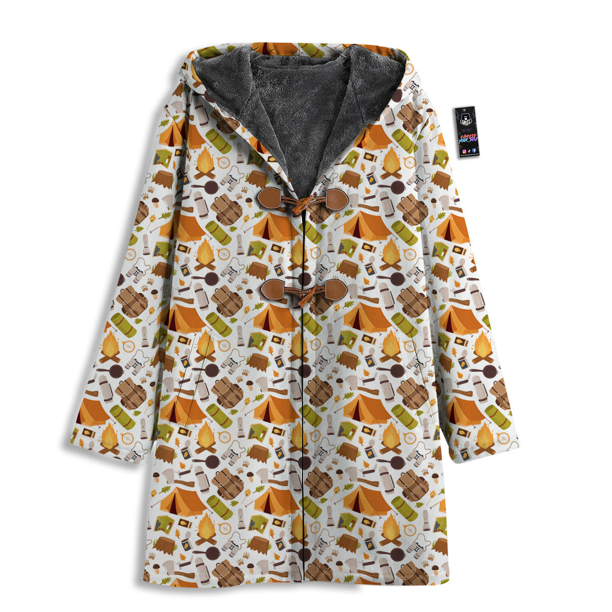 Fire Camping Print Pattern Men's Windbreaker Jacket-grizzshop