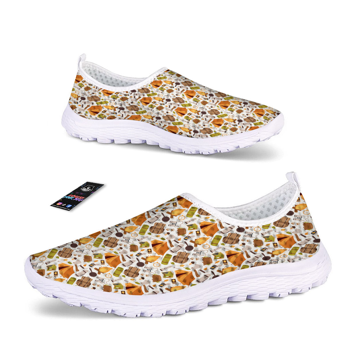 Fire Camping Print Pattern Nurse Shoes-grizzshop