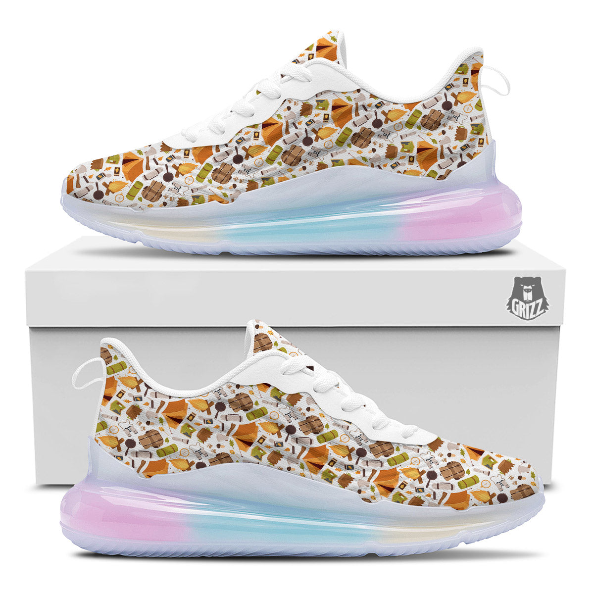 Fire Camping Print Pattern Running Sneakers-grizzshop