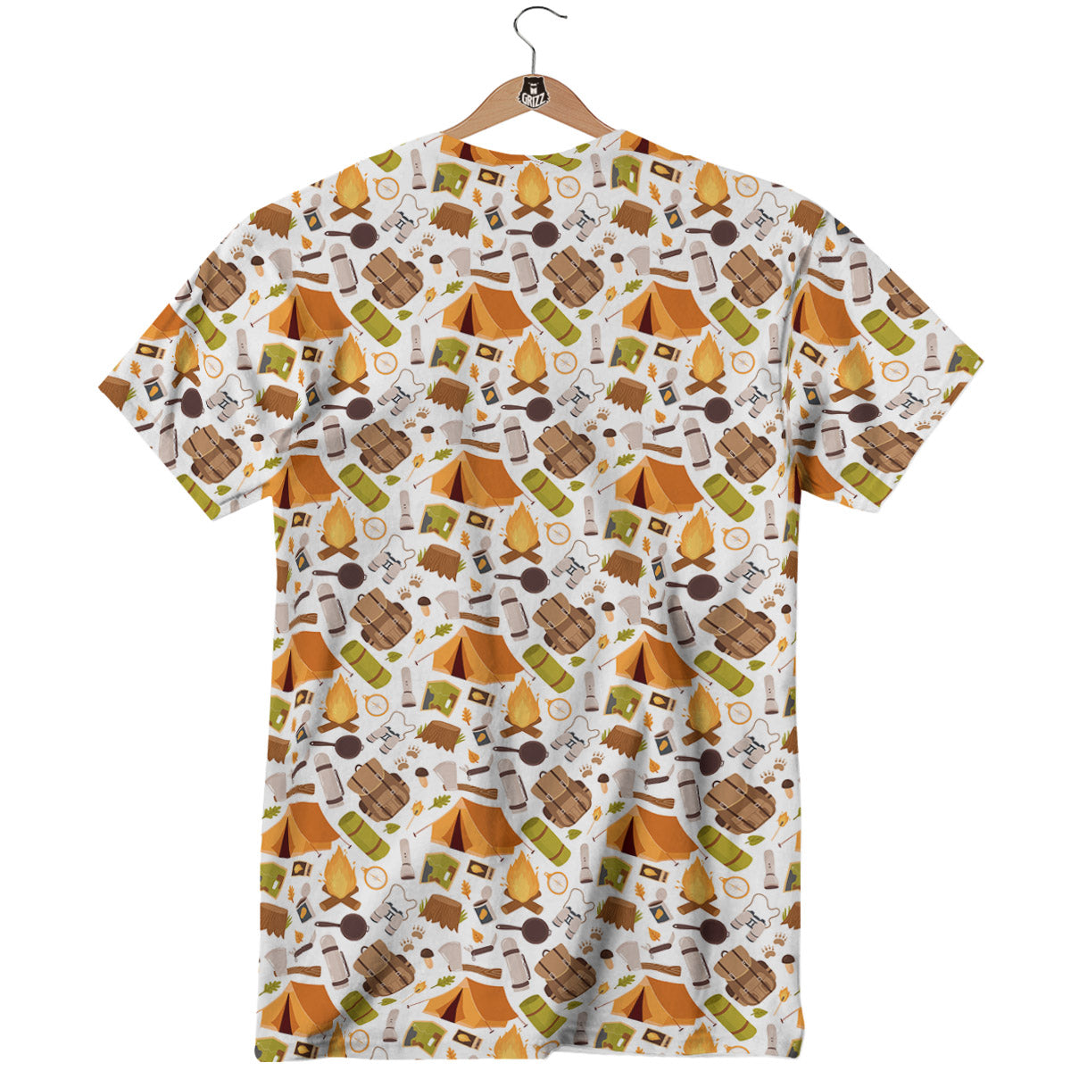 Fire Camping Print Pattern T-Shirt-grizzshop