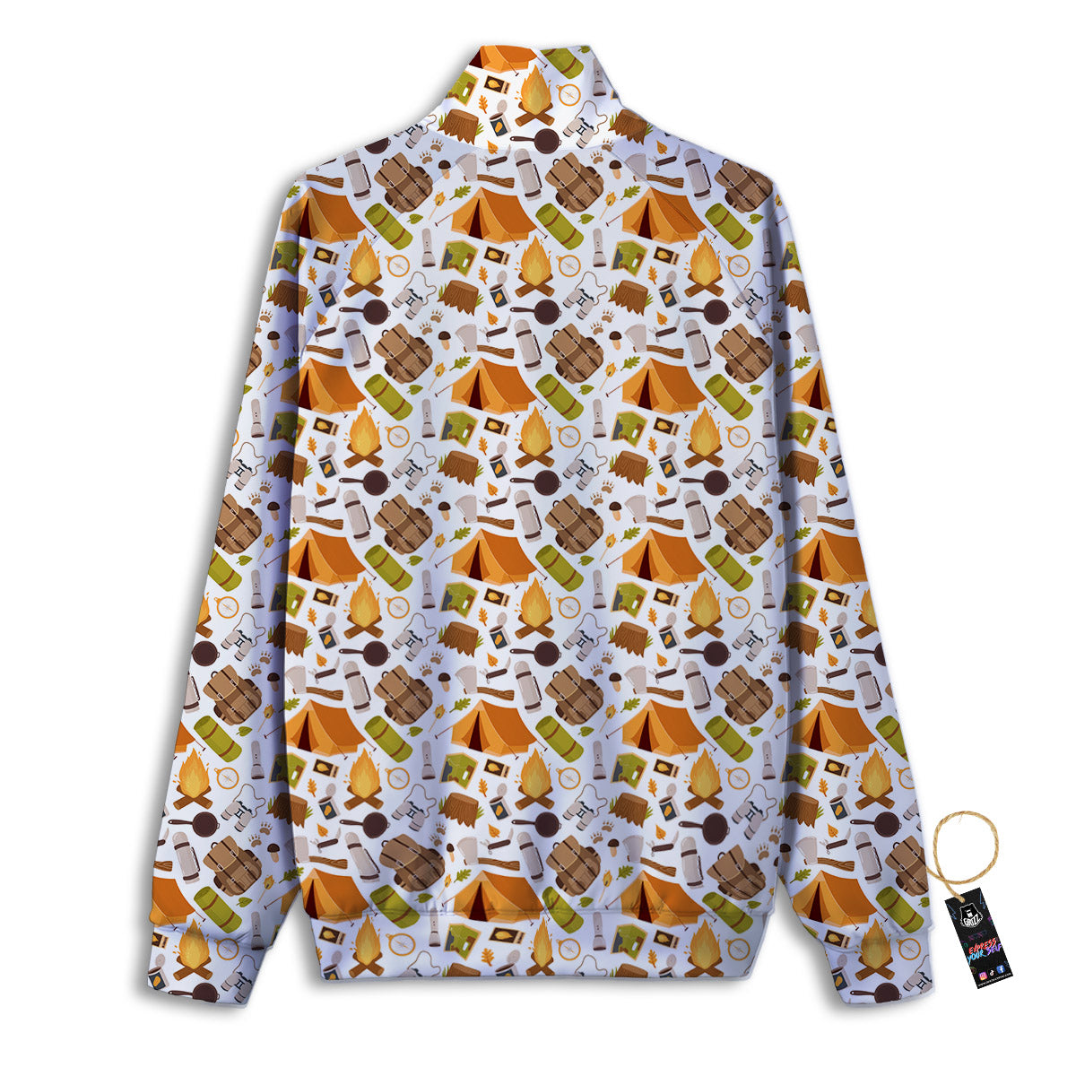 Fire Camping Print Pattern Track Jacket-grizzshop