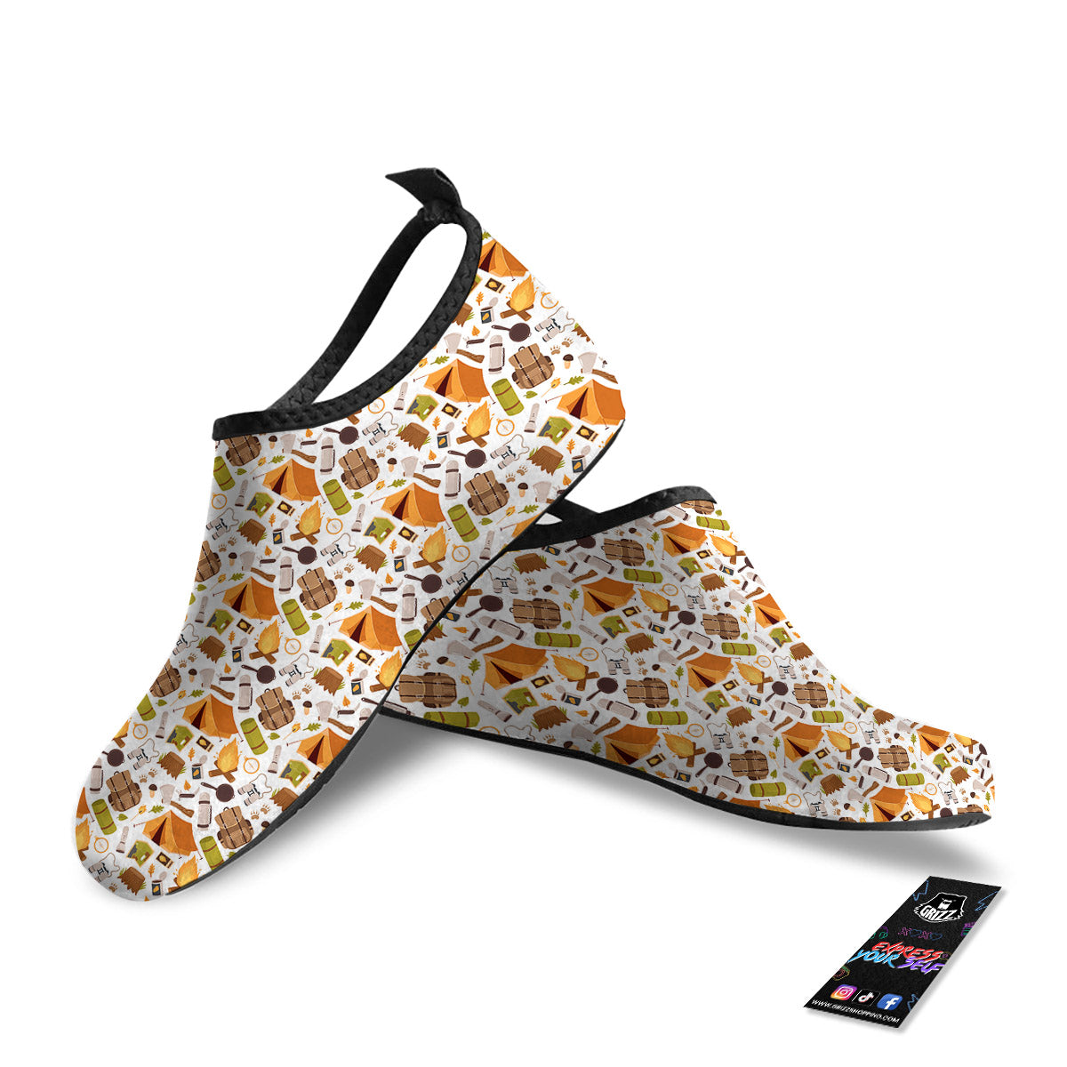 Fire Camping Print Pattern Water Shoes-grizzshop