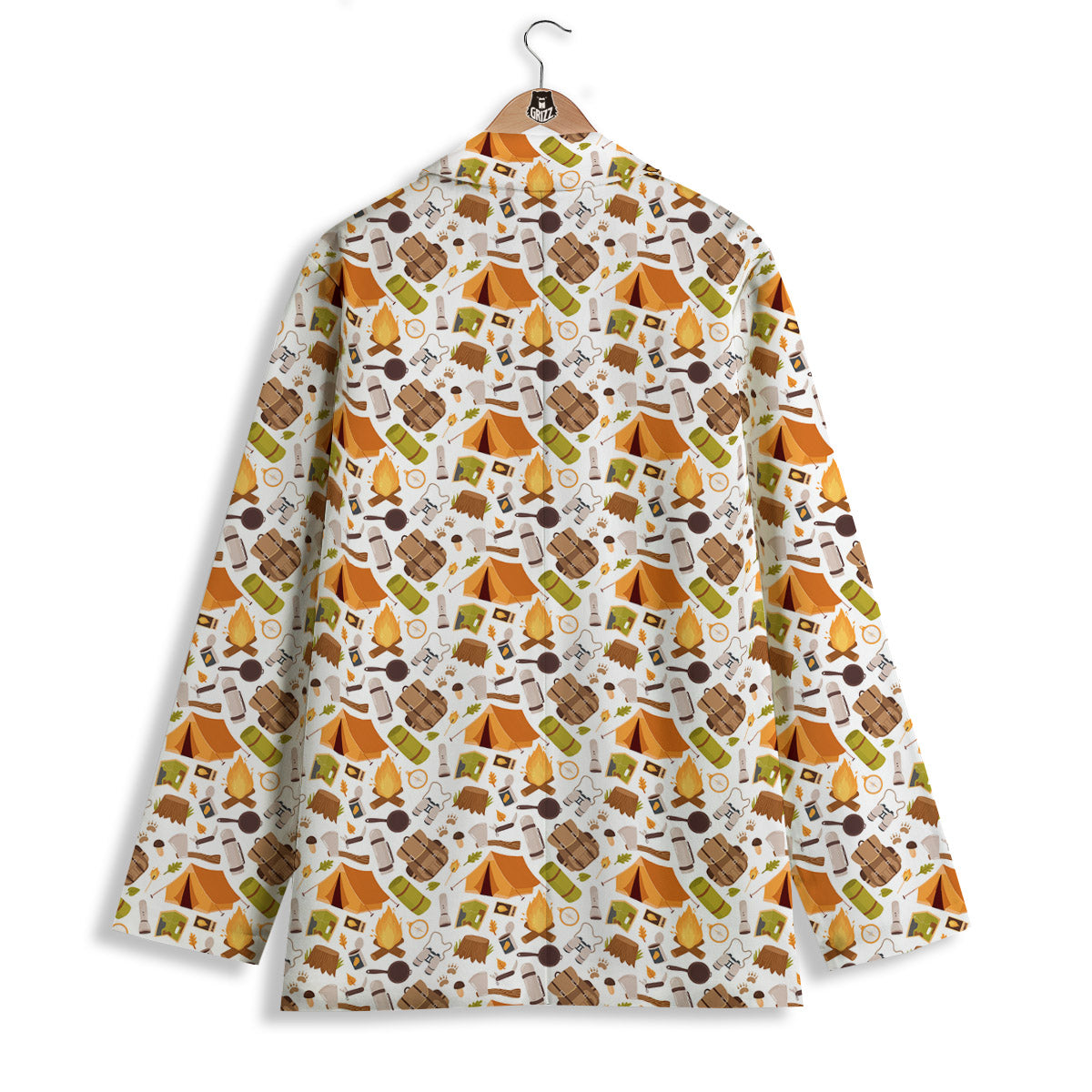 Fire Camping Print Pattern Women's Blazer-grizzshop